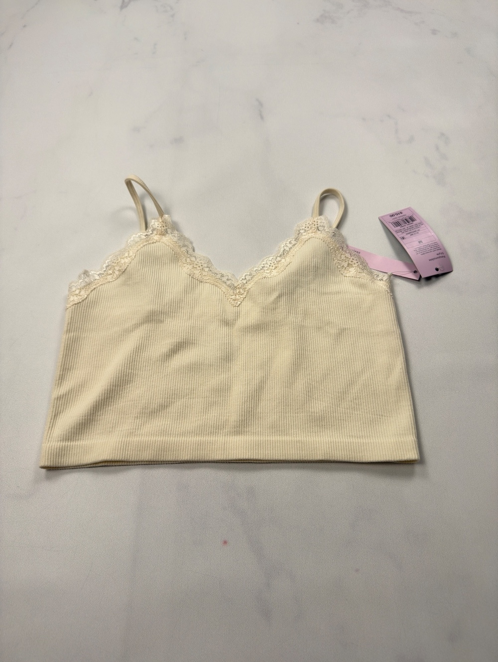 Wild Fable Tank Cream Lace Trim Seamless - Womens M NWT